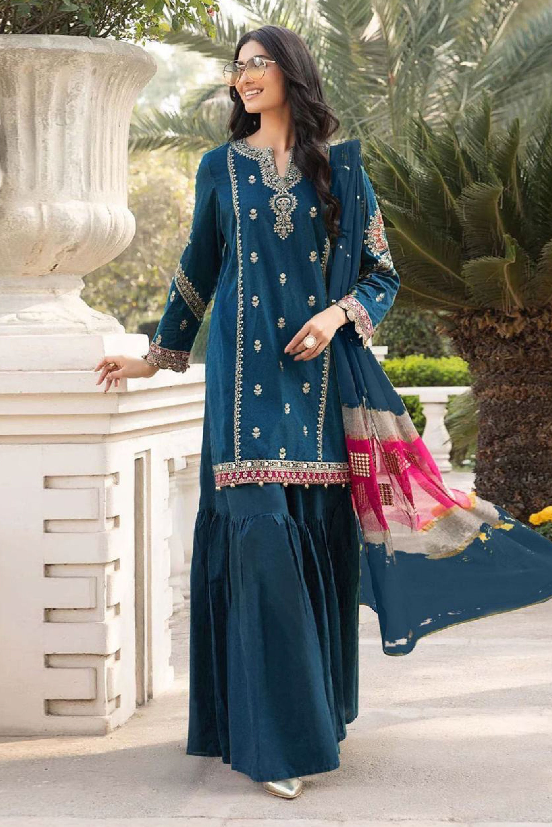 MARIA B Multi-Head +Thread Embroidered