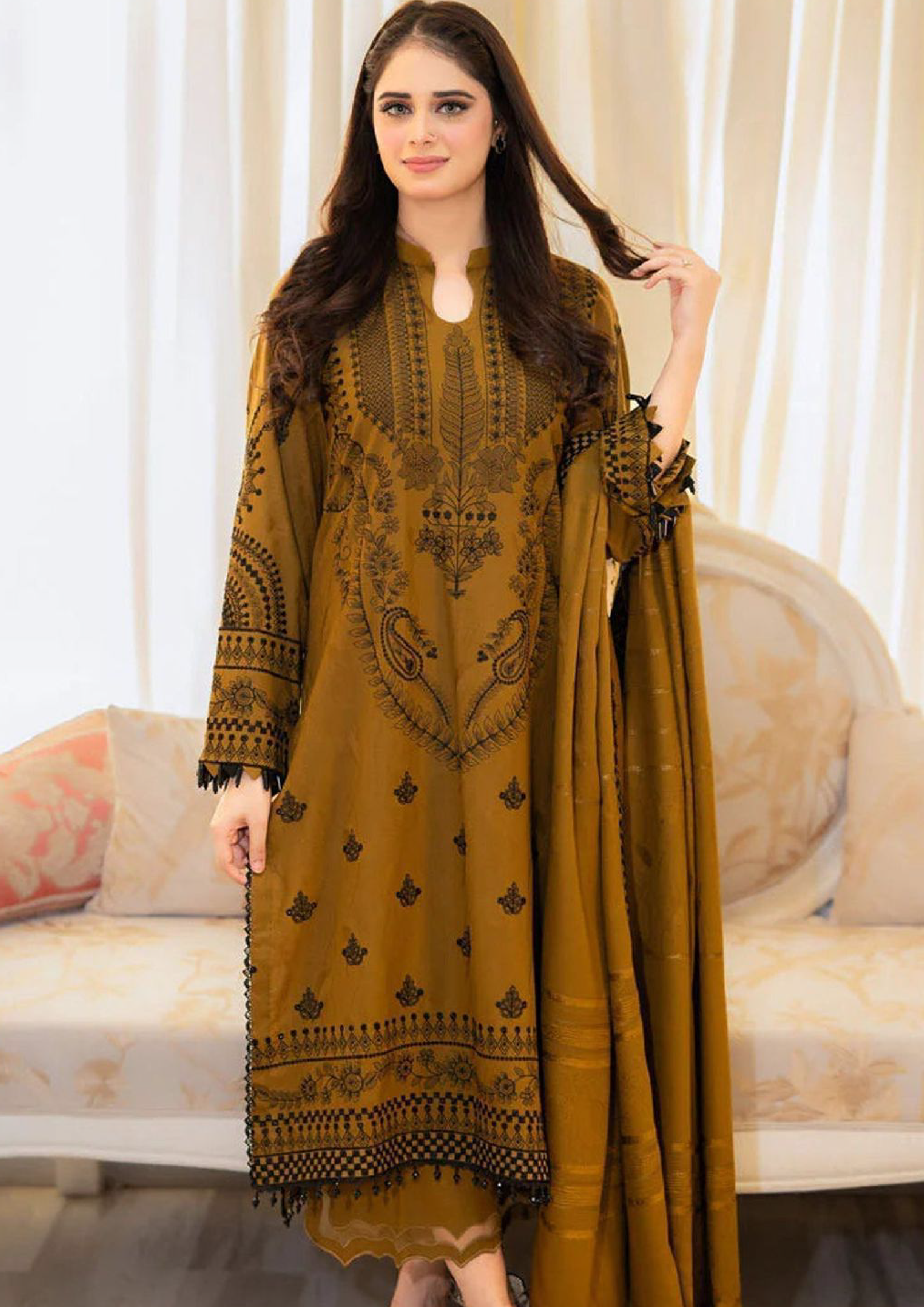 LIBAAS 03PCS UNSTITCHED SUIT Dhank