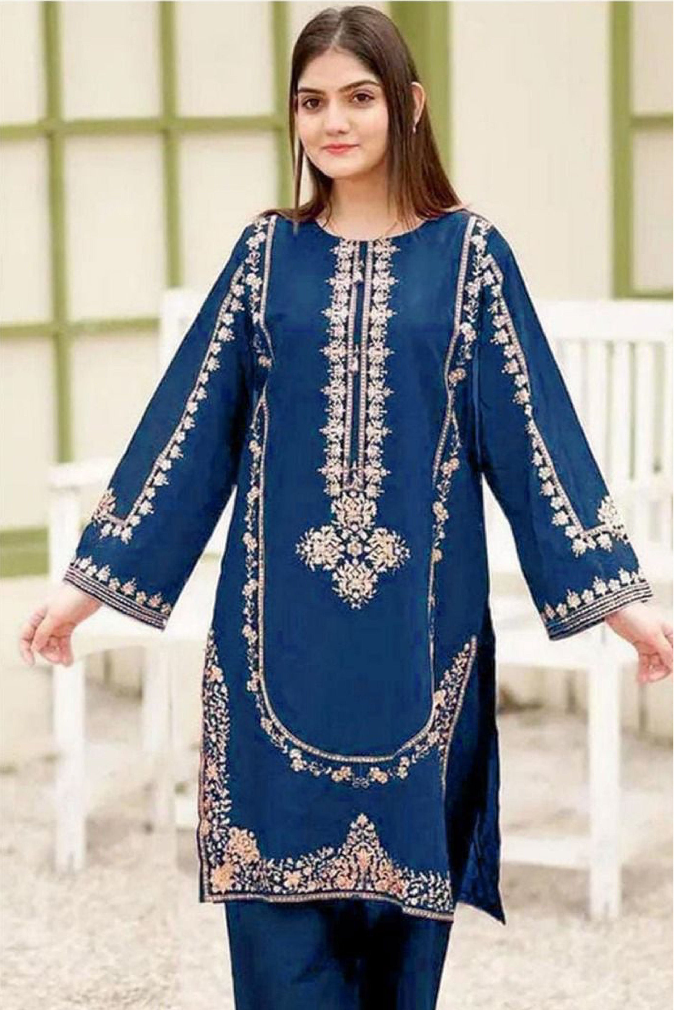 2Pc DHANAK  Embroidered 08