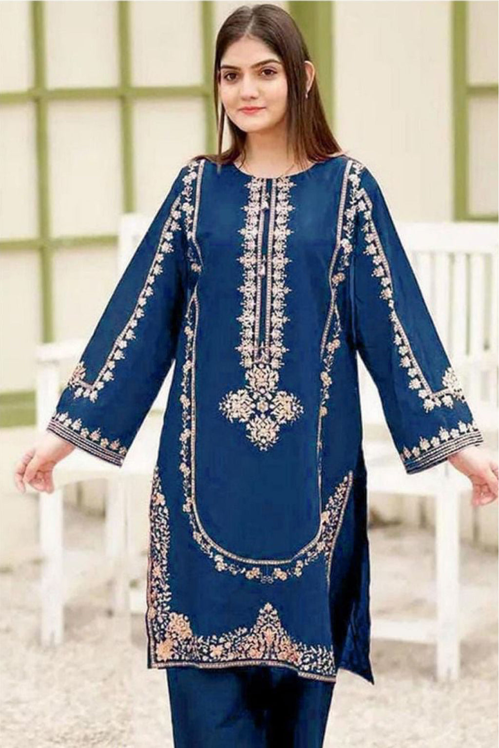 2Pc DHANAK  Embroidered 08
