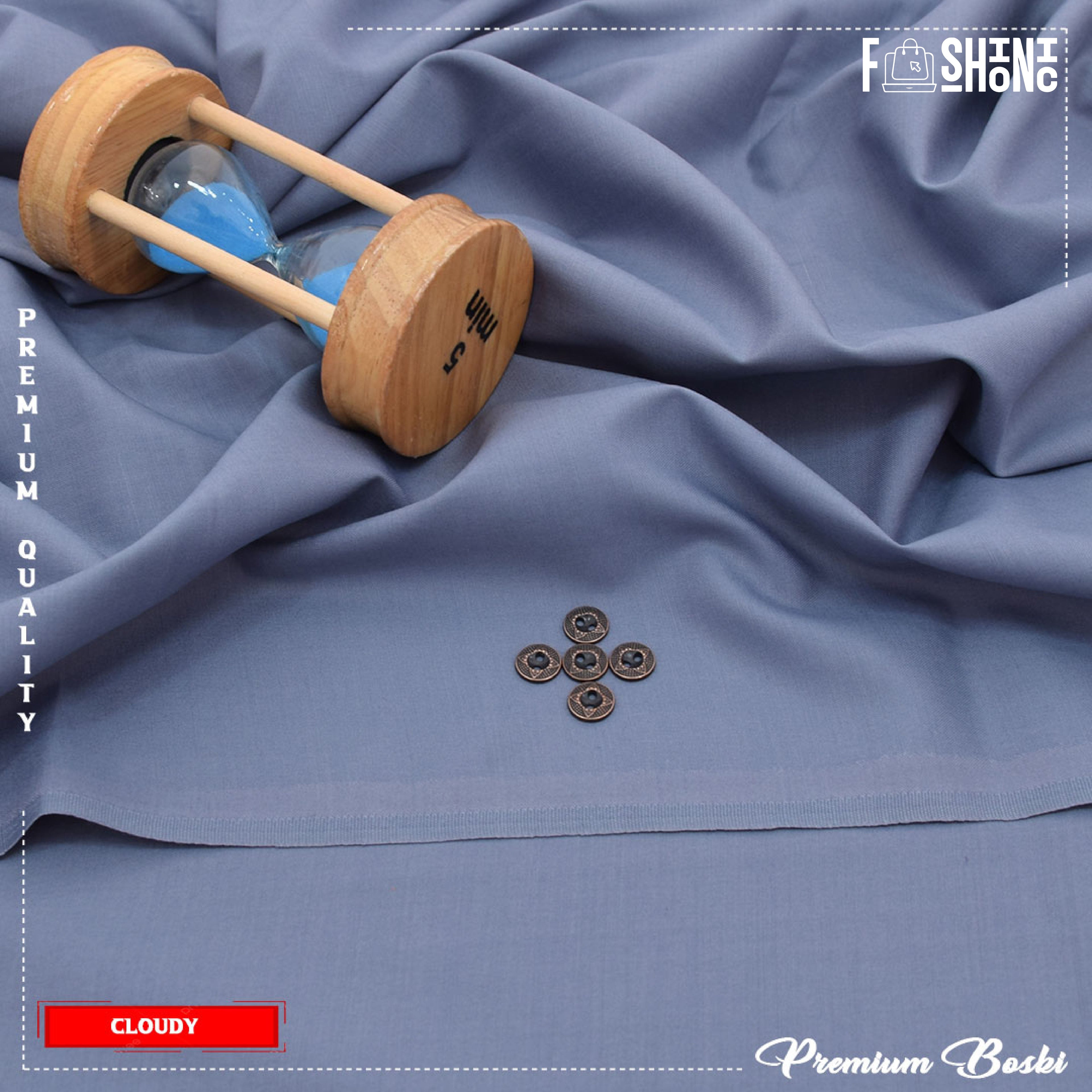 Men’s Unstitched Premium Booski | Denim Blue