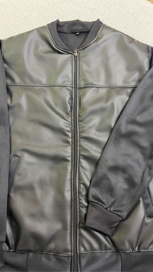 Premium Men's Jacket Varsity Leather Front