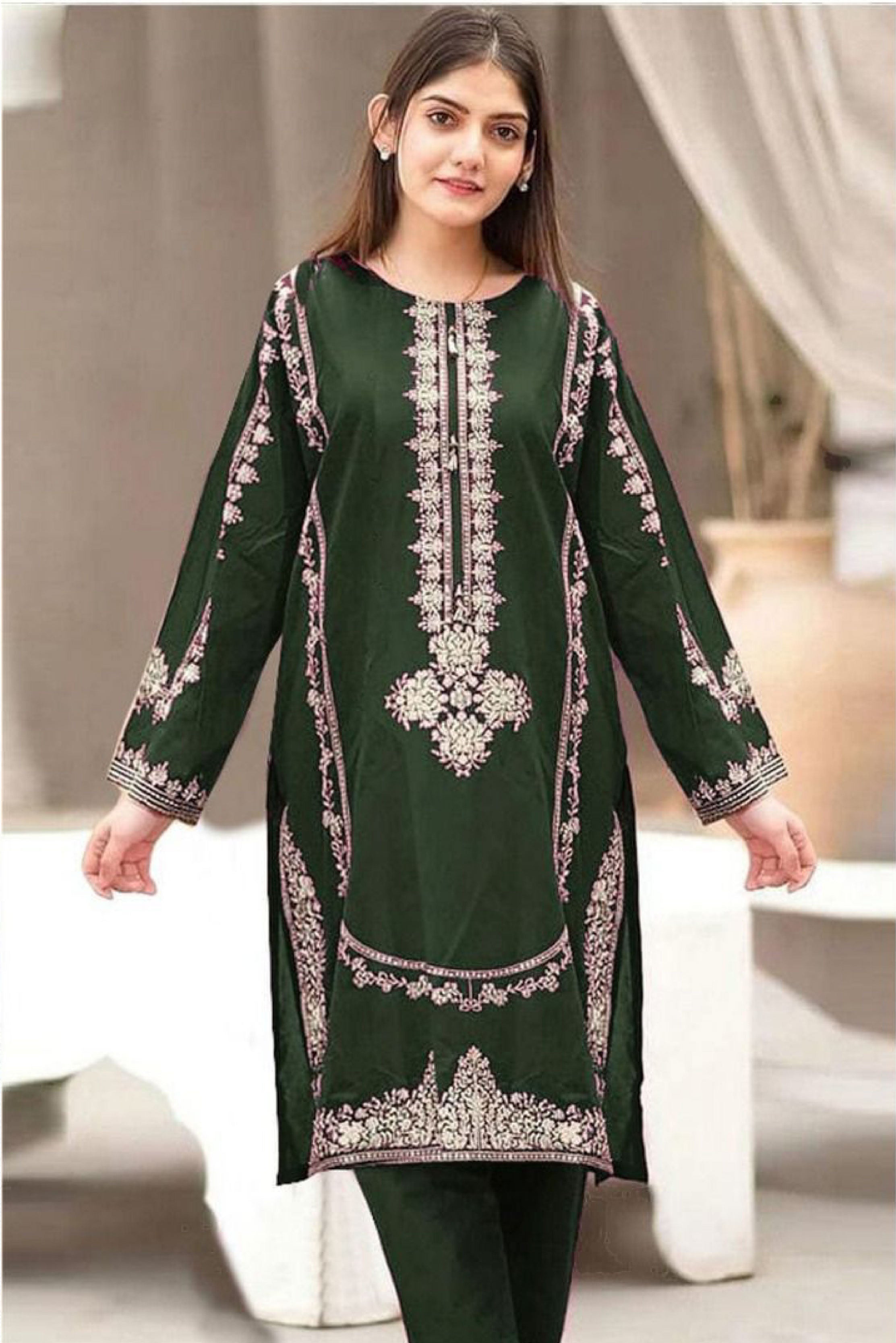 2Pc DHANAK  Embroidered 13