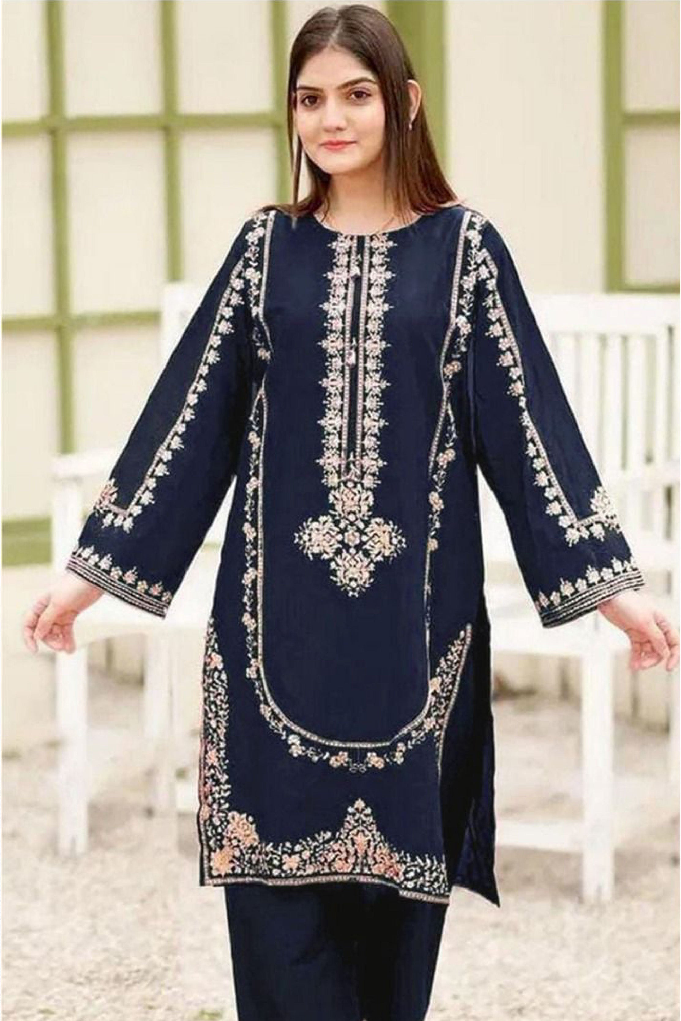 2Pc DHANAK  Embroidered 14