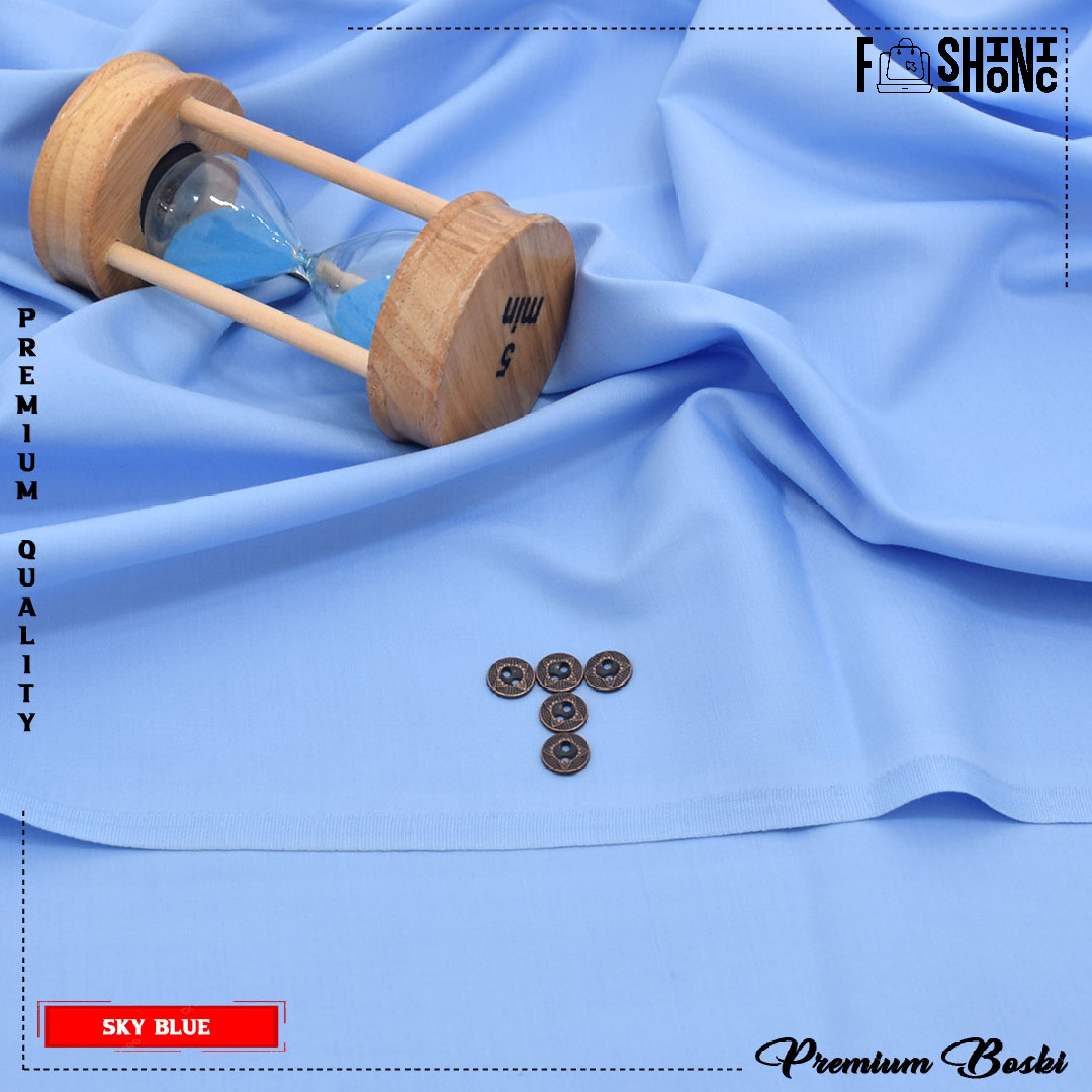 Men’s Unstitched Premium Booski | Sky Blue