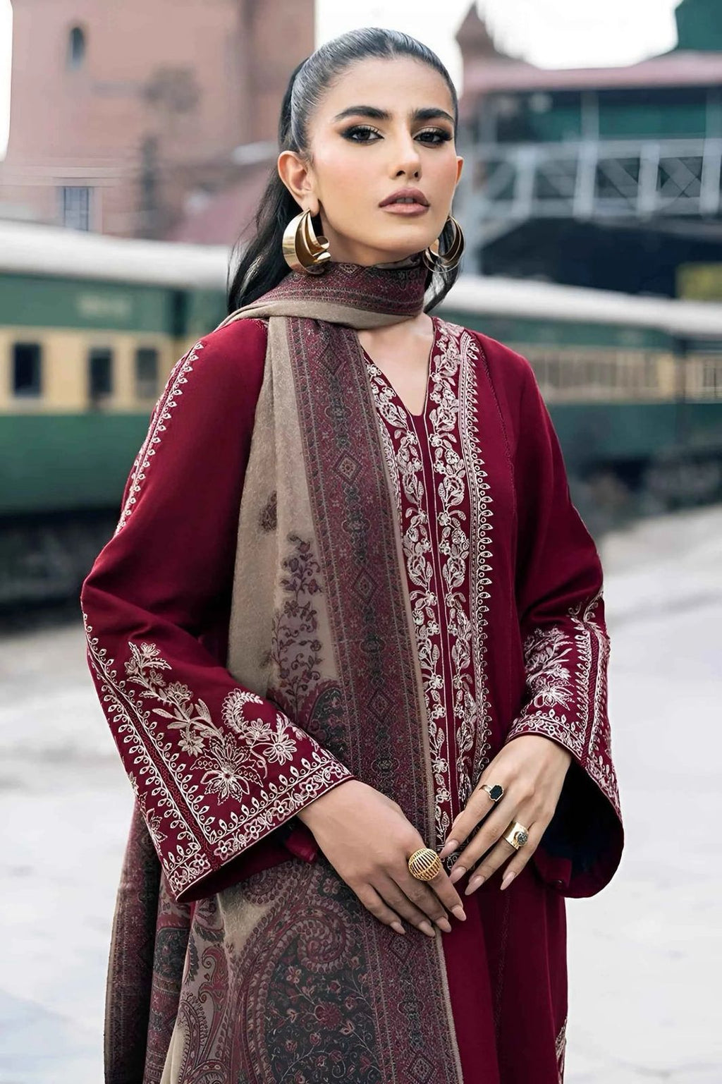 Dhanak 3Pc Embroidered Winter's Hot Collection