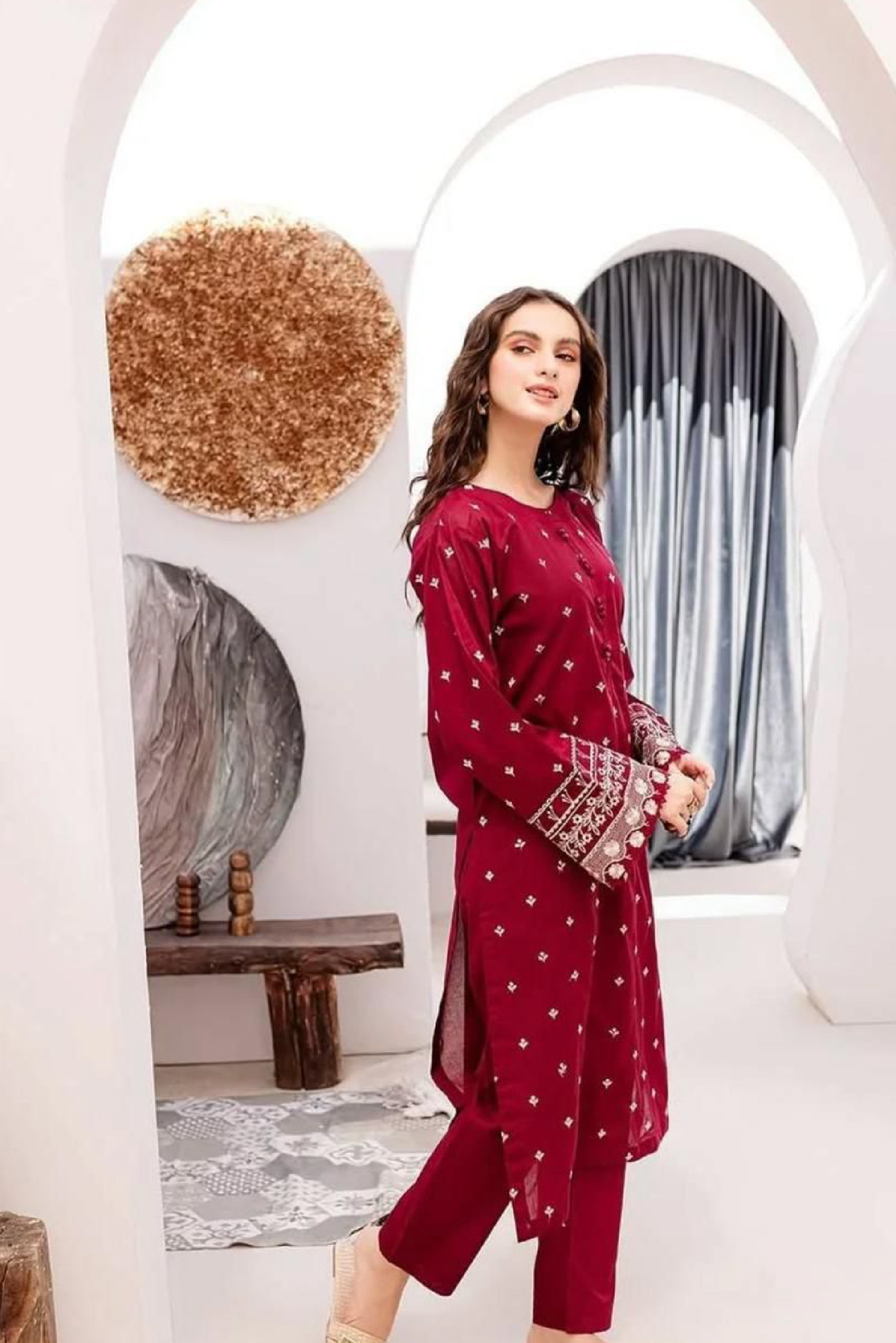 2Pc DHANAK  Embroidered 02