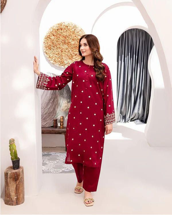 2Pc DHANAK  Embroidered 02
