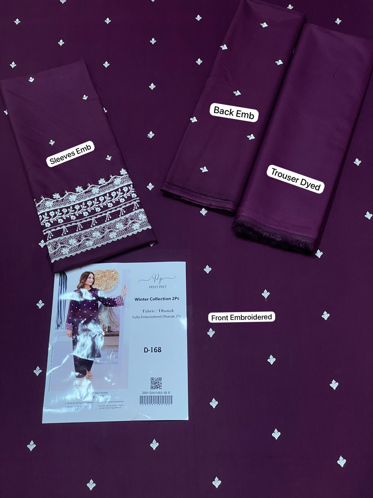 2Pc DHANAK  Embroidered 03