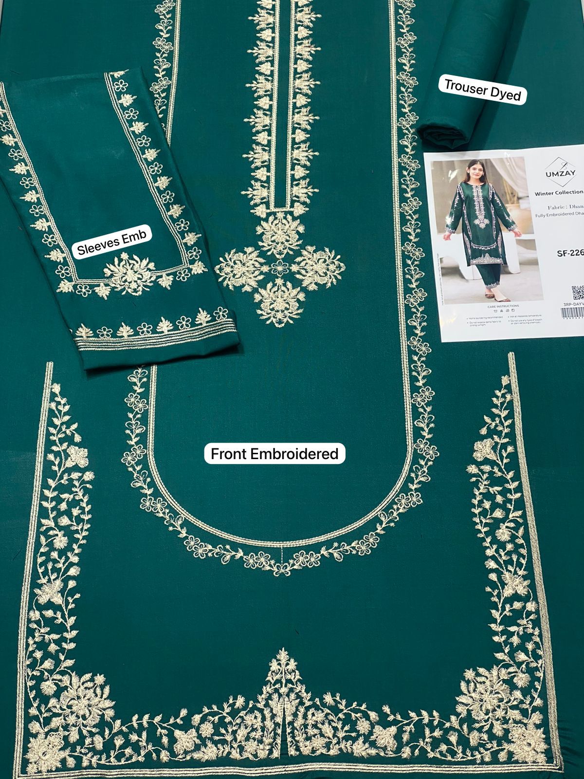 2Pc DHANAK  Embroidered 12