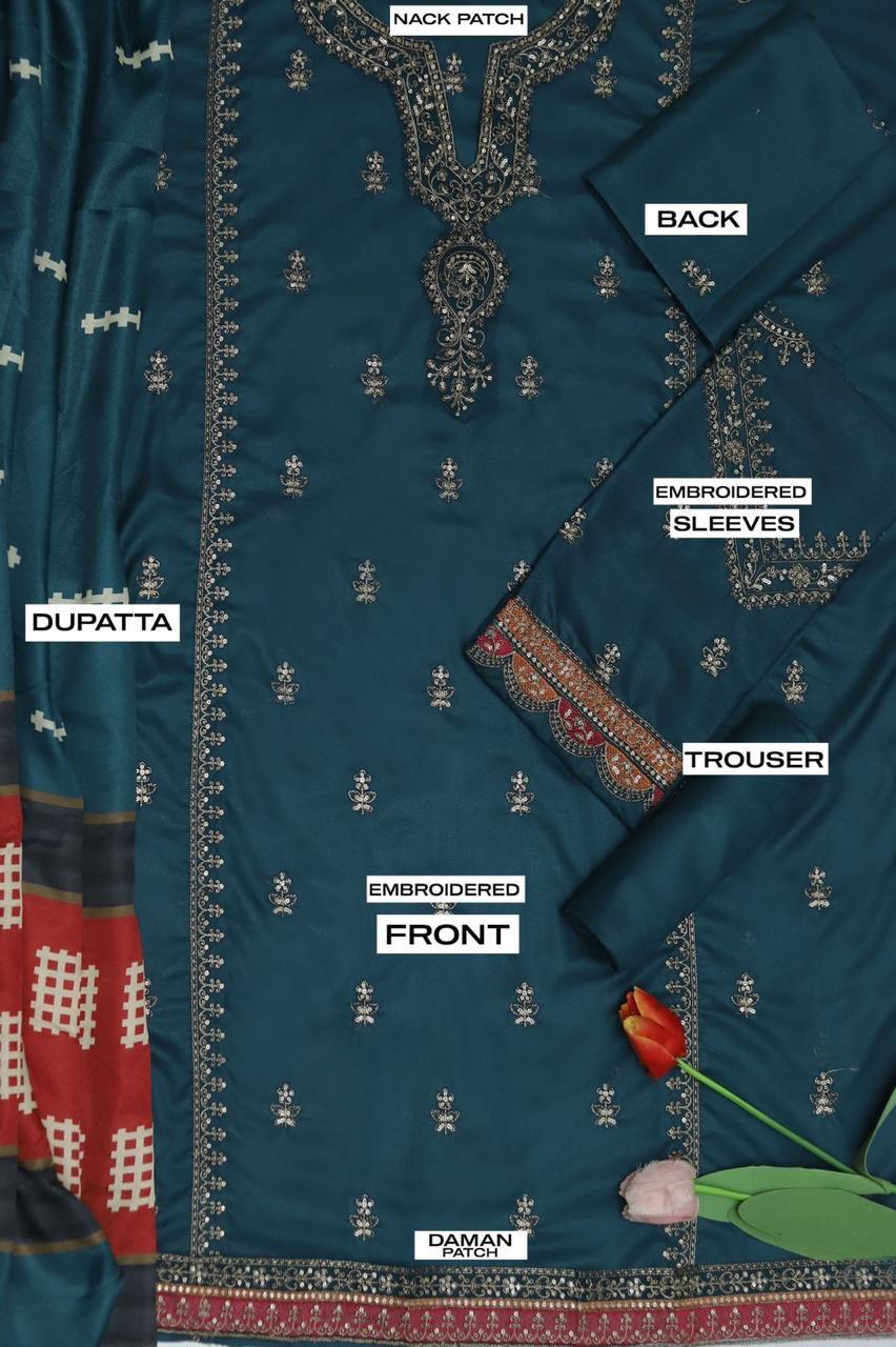 MARIA B Multi-Head +Thread Embroidered