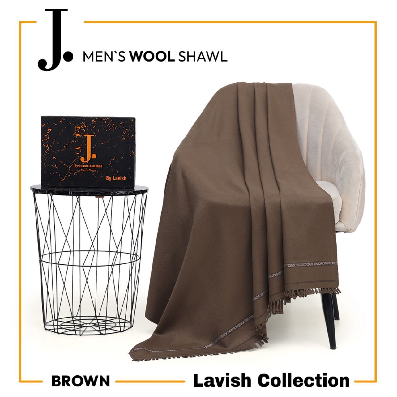 Acrylic Wool Shawl | J. Collection | Brown
