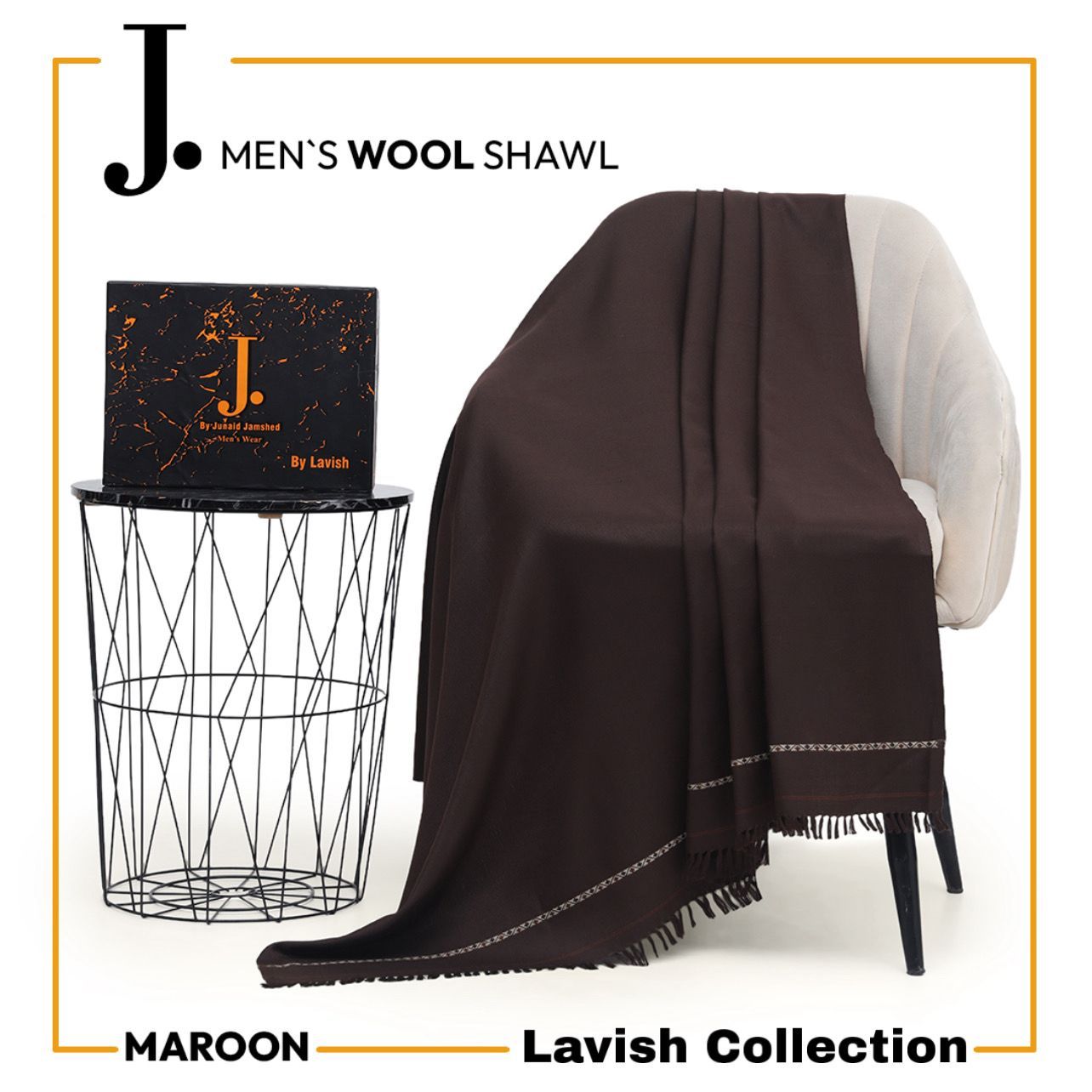 Acrylic Wool Shawl | J. Collection | Maroon