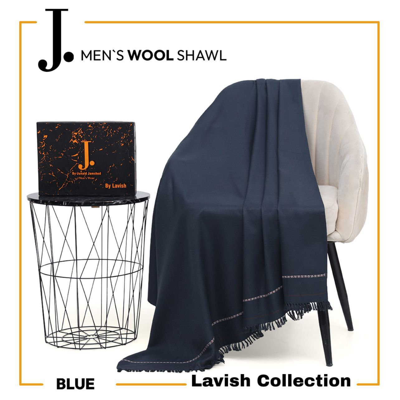 Acrylic Wool Shawl | J. Collection | Blue