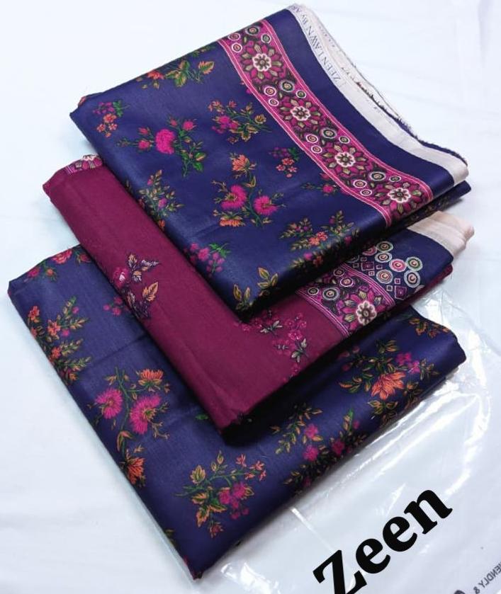 Zeen Printed Lawn Unstitched 3Piece D-018
