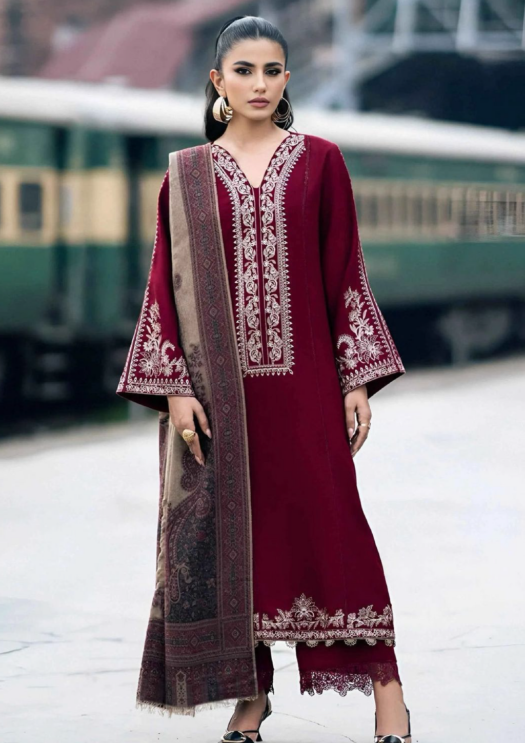 Dhanak 3Pc Embroidered Winter's Hot Collection